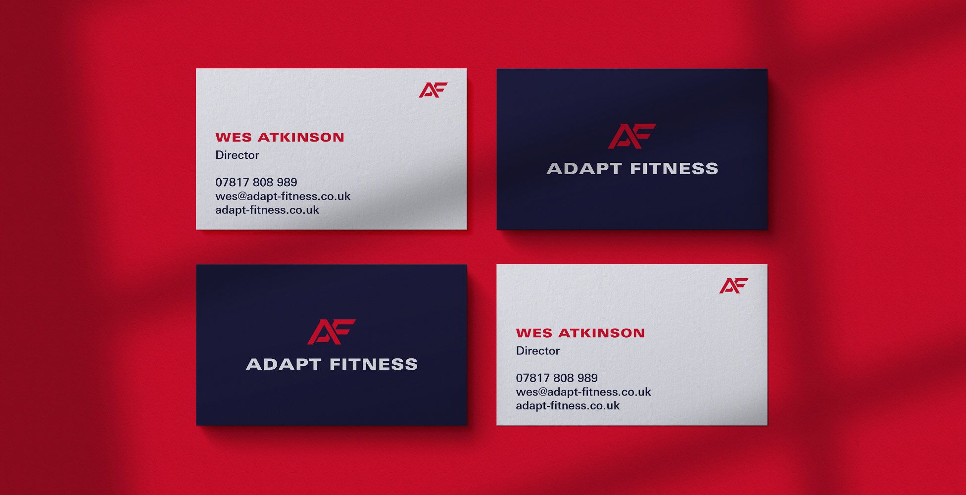 A set of gym business card designs