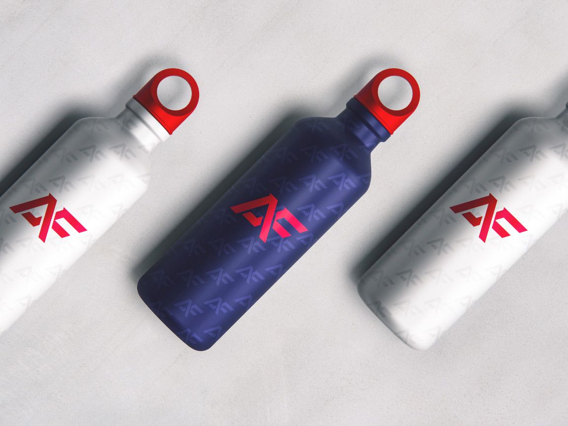 Metal water bottles with Adapt Fitness logos