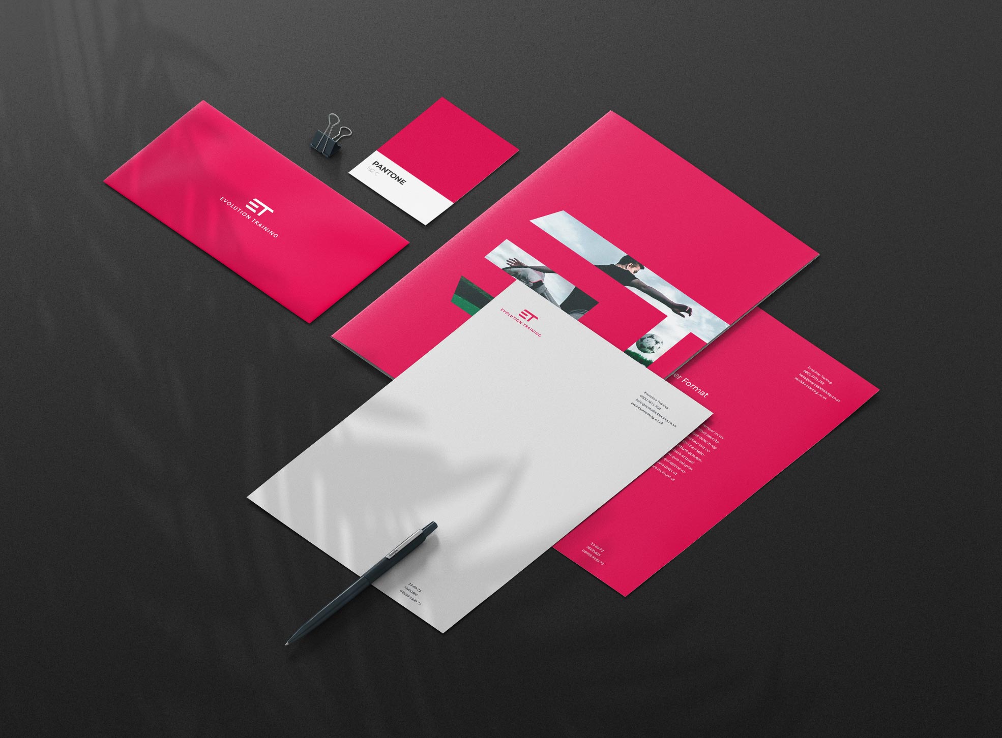 Stationery set design for sports consultancy company